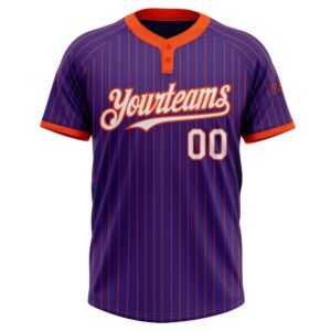 Purple Orange Pinstripe White Two Button Unisex Softball Jersey Custom Team Softball Jersey 2 bsj0r2.jpg