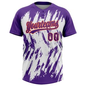 Purple Orange White 3D Pattern Abstract Sharp Shape Two Button Unisex Softball Jersey Custom Team Softball Jersey 2 xfugje.jpg