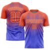 Purple Orange White Lines Sublimation Soccer Uniform Jersey, Custom Team Soccer Jersey Shirt