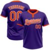 Purple Orange White 3D Pattern Abstract Sharp Shape Two Button Unisex Softball Jersey, Custom Team Softball Jersey