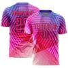 Purple Pink Black Lines Sublimation Soccer Uniform Jersey, Custom Team Soccer Jersey Shirt