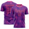 Purple Pink Damask Pattern Sublimation Soccer Uniform Jersey, Custom Team Soccer Jersey Shirt