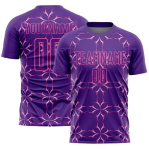 Purple Pink Damask Pattern Sublimation Soccer Uniform&hellip;