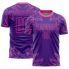 Purple Pink Lines Sublimation Soccer Uniform Jersey, Custom Team Soccer Jersey Shirt