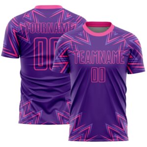 Purple Pink Geometric Shapes Sublimation Soccer Uniform&hellip;