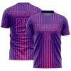 Purple Pink White Abstract Geometric Shapes Sublimation Soccer Uniform Jersey, Custom Team Soccer Jersey Shirt