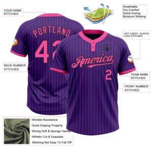 Purple Pink Pinstripe Black Two Button Unisex Softball Jersey Custom Team Softball Jersey 3 mxrok7.jpg