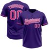 Purple Purple Gold Two Button Unisex Softball Jersey, Custom Team Softball Jersey