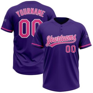 Purple Pink White Two Button Unisex Softball&hellip;