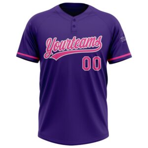 Purple Pink White Two Button Unisex Softball&hellip;