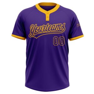 Purple Purple Gold Two Button Unisex Softball&hellip;