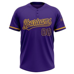 Purple Purple Yellow Two Button Unisex Softball&hellip;