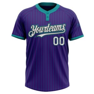 Purple Teal Pinstripe White Black Two Button&hellip;