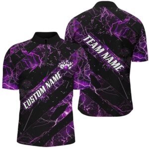 Purple Thunder Lightning Bowling Team Shirts For&hellip;
