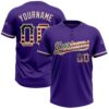 Purple White 3D Pattern Two Button Unisex Softball Jersey, Custom Team Softball Jersey