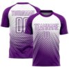 Purple White Arrow Shapes Sublimation Soccer Uniform Jersey, Custom Team Soccer Jersey Shirt