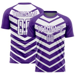 Purple White Arrow Shapes Sublimation Soccer Uniform&hellip;