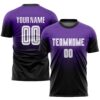 Purple White Arrow Shapes Sublimation Soccer Uniform Jersey, Custom Team Soccer Jersey Shirt