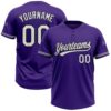 Purple White Gold Two Button Unisex Softball Jersey, Custom Team Softball Jersey