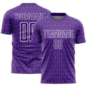 Purple White Geometric Pattern Sublimation Soccer Uniform&hellip;