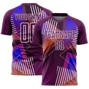 Purple White Geometric Shapes Sublimation Soccer Uniform&hellip;