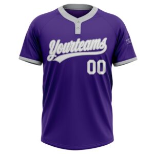 Purple White Gray Two Button Unisex Softball&hellip;