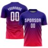 Purple White Geometric Shapes Sublimation Soccer Uniform Jersey, Custom Team Soccer Jersey Shirt