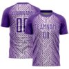 Purple White Orange Pinstripe Fade Fashion Sublimation Soccer Uniform Jersey, Custom Team Soccer Jersey Shirt