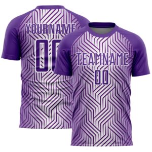 Purple White Lines Sublimation Soccer Uniform Jersey,&hellip;