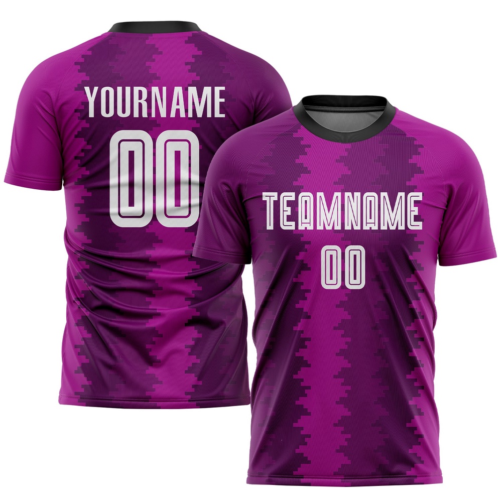 Purple White Pink Sublimation Soccer Uniform Jersey, Custom Team Soccer Jersey Shirt