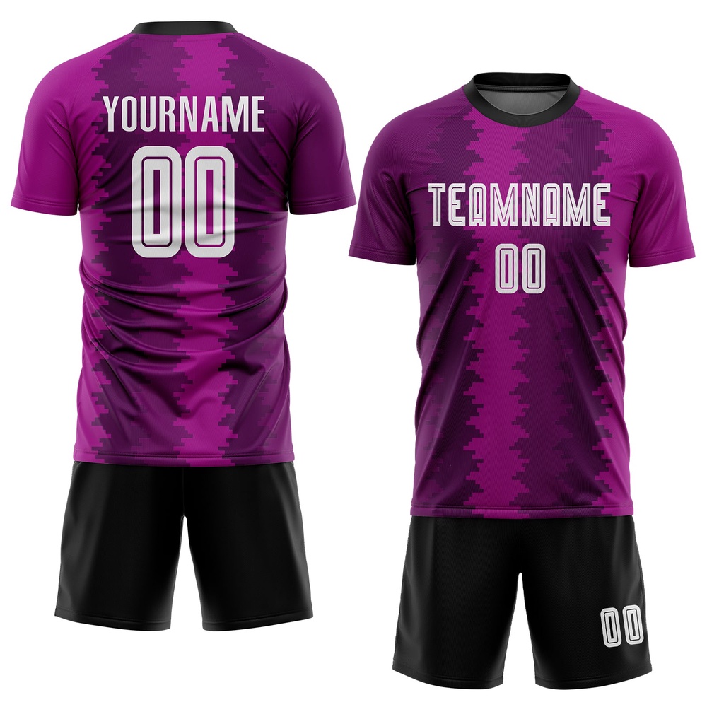 Purple White Pink Sublimation Soccer Uniform Jersey, Custom Team Soccer Jersey Shirt