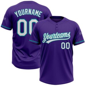 Purple White Teal Two Button Unisex Softball&hellip;