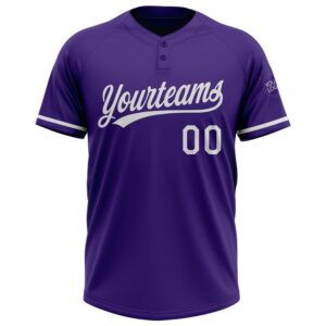 Purple White Two Button Unisex Softball Jersey,&hellip;