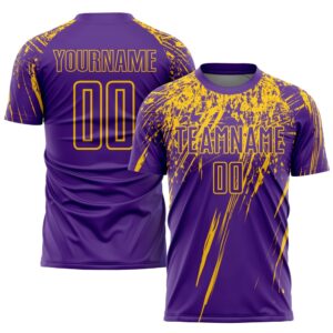 Purple Yellow Sublimation Soccer Uniform Jersey, Custom&hellip;