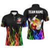 Rainbow Custom Bowling Shirt For Men Bowling Polo Shirt Bowling Team League Polo Shirt, Personalized Bowling Team Shirt