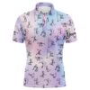 Rainbow Gradient Golf Pattern Men Golf Polo Shirt Custom Coffee Golf Cocktail Polo Shirts For Men, Golf Polo Shirt, Golf Shirts