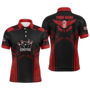 Red And Black Bowling Polo Shirts For&hellip;