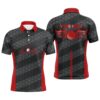 Red And Black Men’s Golf Polo Shirts Personalized Golf Polos For Men, Cool Golf Gifts, Golf Polo Shirt, Golf Shirts
