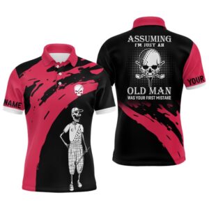 Red And Black Men’s Skull Golf Polo&hellip;