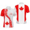 Red And White Canadian Flag Men’s Golf Polo Shirts Custom Men’s Golf Tops, Golf Polo Shirt, Golf Shirts