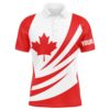 Red And White Canadian Flag Men Golf Polo Shirts Custom Patriotic Golf Clubs Golf Shirt For Men, Golf Polo Shirt, Golf Shirts