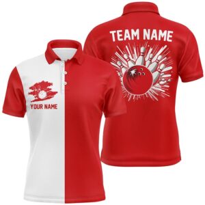 Red And White Retro Bowling Shirts For&hellip;