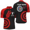Red Archery Mode Men Jersey Shirts Custom Archery Jerseys Team Shirts, Custom Archery Team Shirt