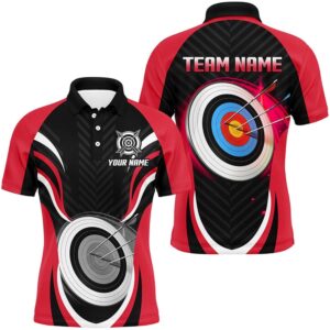 Red Archery Polo Archery Target Custom Men&hellip;