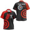 Red Archery Polo Archery Target Custom Men Polo Shirts, Best Archery Outfits, Custom Archery Team Polo Shirt
