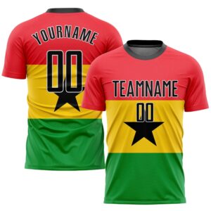 Red Black Gold Kelly Green Sublimation Ghanaian&hellip;