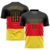 Red Black Gold Kelly Green Sublimation Ghanaian Flag Soccer Uniform Jersey, Custom Team Soccer Jersey Shirt