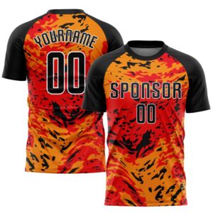 Red Black Gold Sublimation Soccer Uniform Jersey,&hellip;