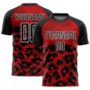 Red Black White Arrow Shapes Sublimation Soccer Uniform Jersey, Custom Team Soccer Jersey Shirt