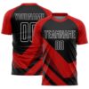 Red Black White Animal Print Sublimation Soccer Uniform Jersey, Custom Team Soccer Jersey Shirt